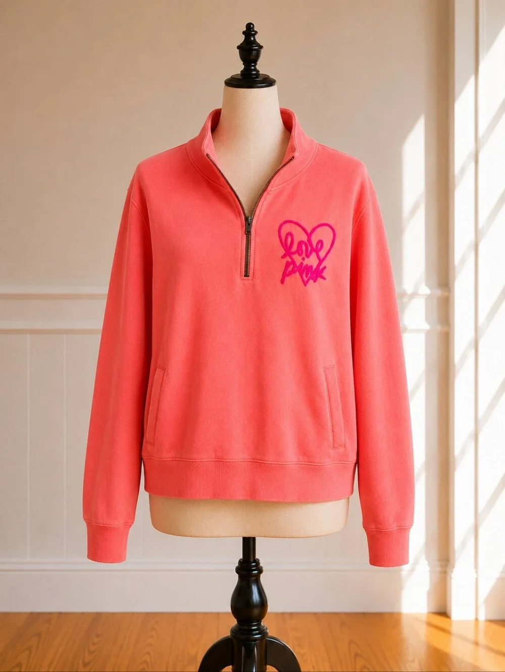 Pink VS Love Pink Half-Zip Sweatshirt